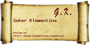 Geher Klementina névjegykártya